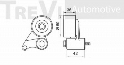 TREVI AUTOMOTIVE td1669 -  Натяжной ролик, ремень ГРМ